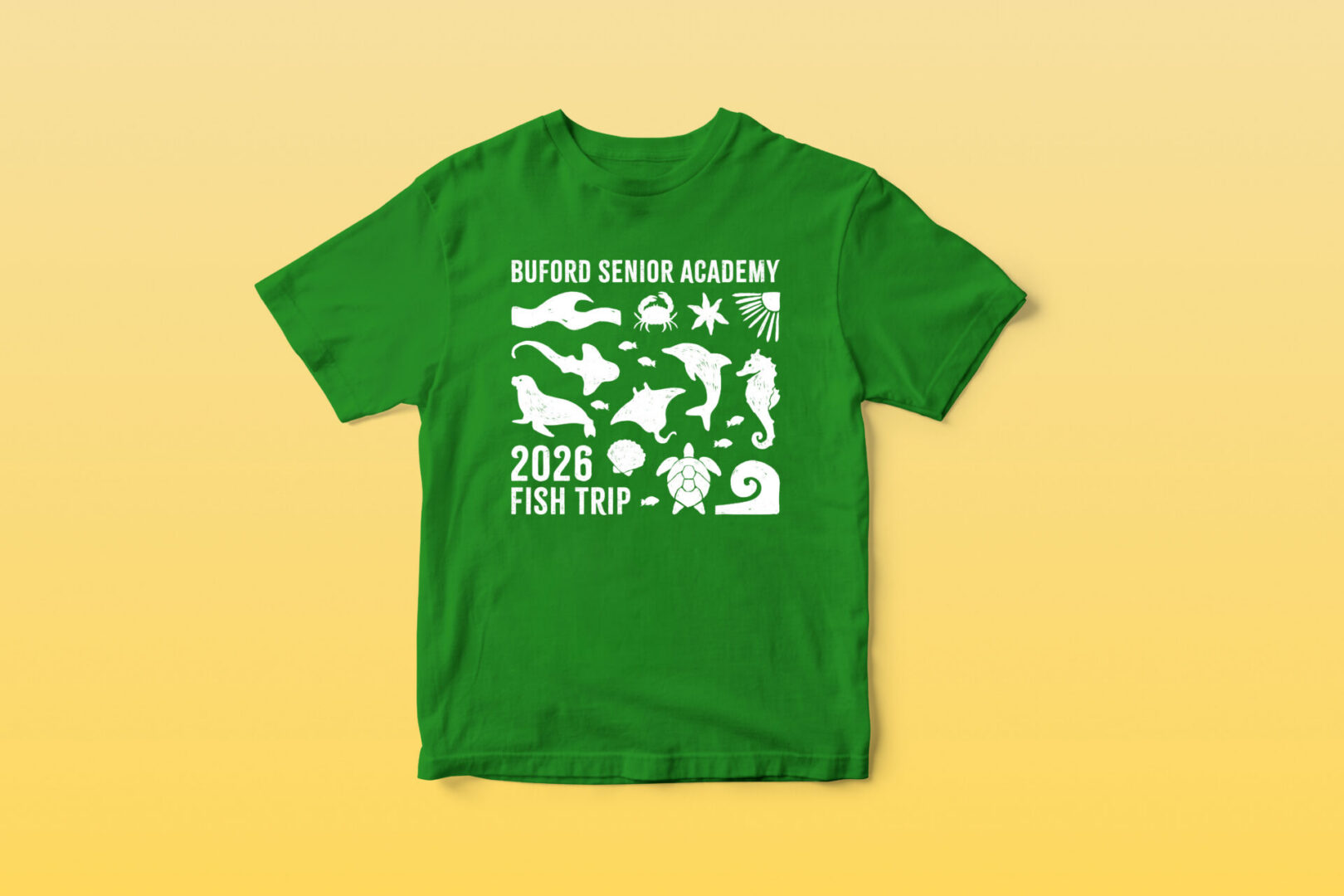 Green Buford Senior Academy 2026 fish trip shirt